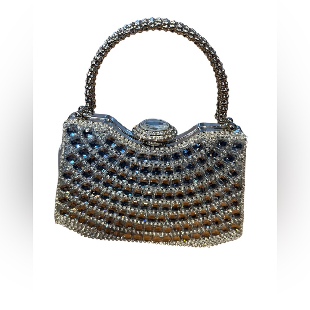 NWT Rhinestone Crystal Evening Bag Crossbody Cocktail Clutch